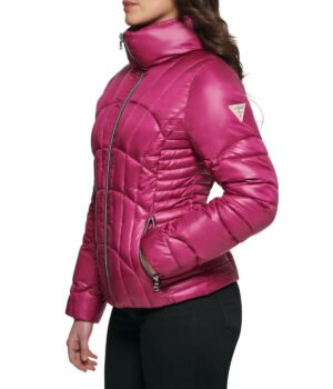 Quilted Puffer Jacket Magenta