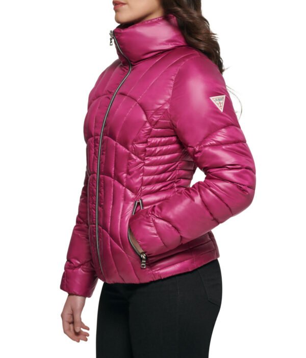 Quilted Puffer Jacket Magenta